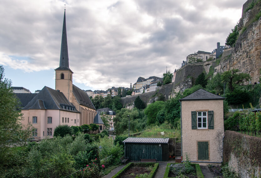 Udsigten fra Stierchen Bridge og Eglise Saint-Jean-du-Grund