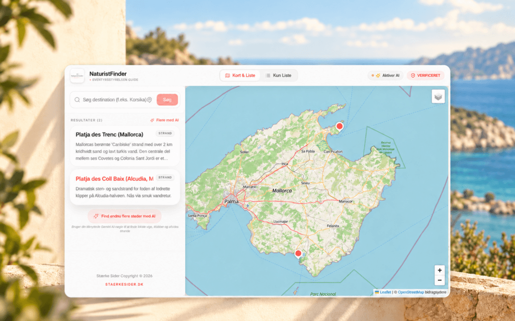 Find dit næste naturist sted med vores NaturistFinder